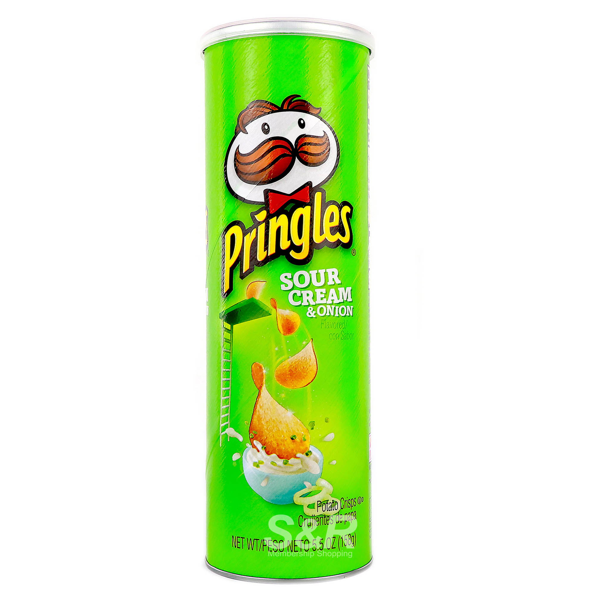 Pringles Sour Cream and Onion Flavored Potato Crisps 158g